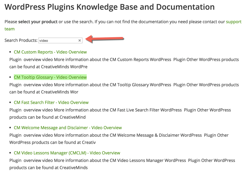 Help Scout plugin search