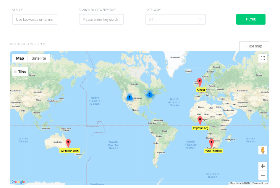 Search and Filter Options - 6 Tips For The Perfect WordPress Business Directory